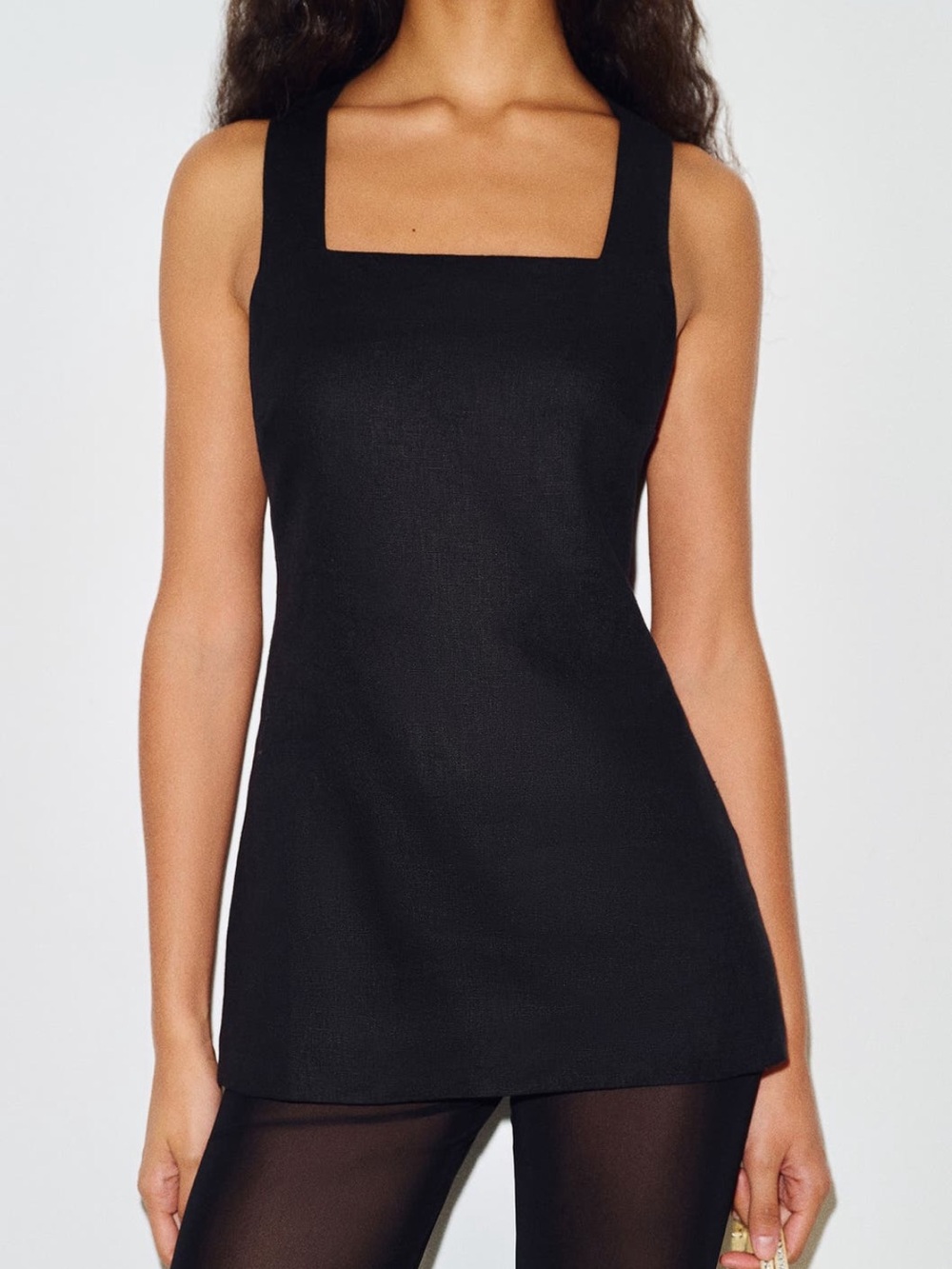 Reformation Black Square-Neck Top